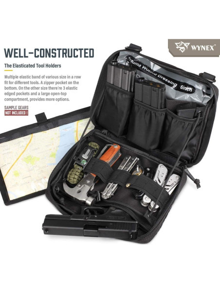 Bolsa Administrativa Táctica WYNEX Nylon 1000D Negro EDC