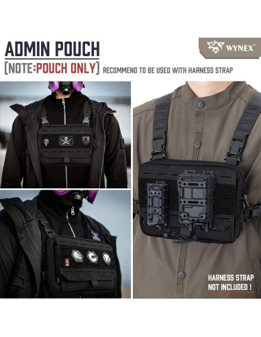 Bolsa Administrativa Táctica WYNEX Nylon 1000D Negro EDC