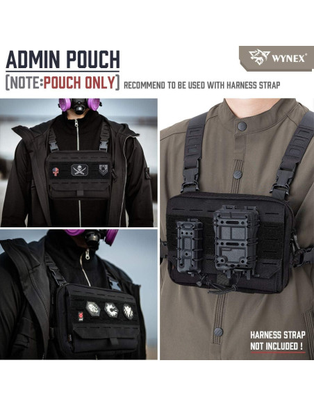 Bolsa Administrativa Táctica WYNEX Nylon 1000D Negro EDC