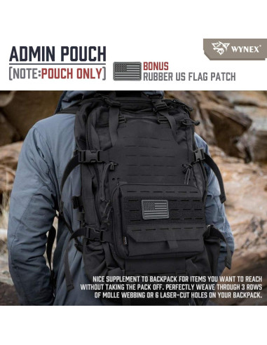 Bolsa Administrativa Táctica WYNEX Nylon 1000D Negro EDC