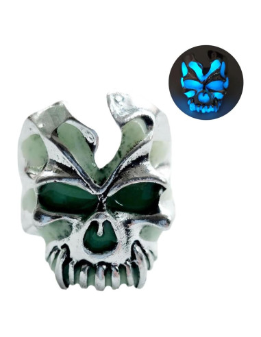 Anillo Calavera Brillante en la Oscuridad Ajustable Unisex