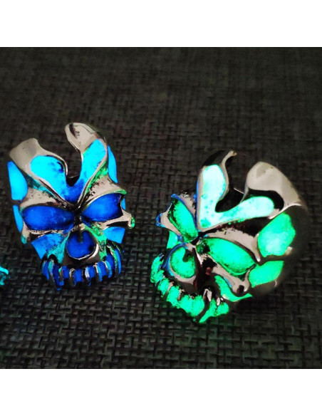 Anillo Calavera Brillante en la Oscuridad Ajustable Unisex