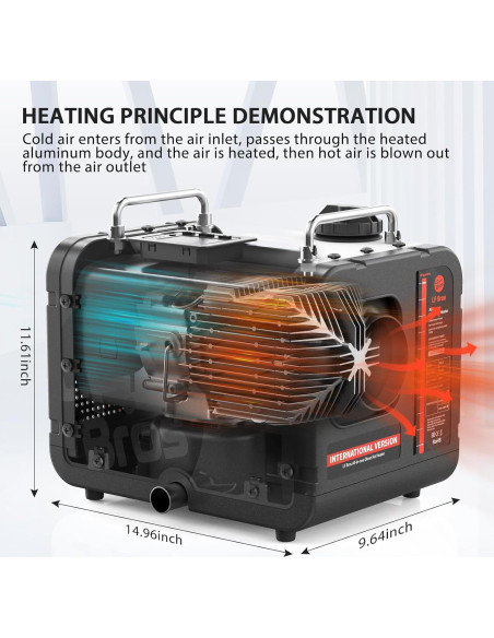 Calentador Diésel LF Bros N2 5kW 110V/12V/24V Control Remoto