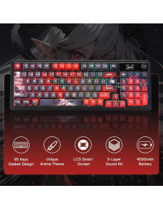 Teclado Gaming Inalámbrico Redragon K719 PRO Rosa 95 Teclas 2