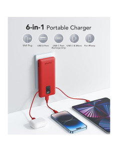 Cargador portátil Charmast 10000mAh con cables y enchufe USB-C 2