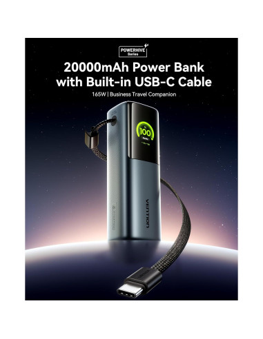 Banco de Energía Portátil VENTION 20000mAh 165W Carga Rápida