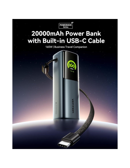 Banco de Energía Portátil VENTION 20000mAh 165W Carga Rápida