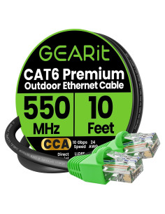 Cable Ethernet GEARit Cat6 10Gbps 3.1m Exterior Negro