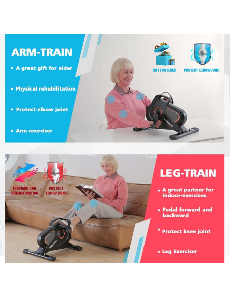 Bicicleta de Ejercicio Mini YOSUDA Bajo Escritorio 8 Niveles