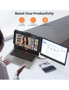 Extensor de Pantalla Dual 14" VargaoliDeal 1080P FHD Tipo-C/HDMI 2