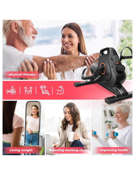 Bicicleta de Ejercicio Mini YOSUDA Bajo Escritorio 8 Niveles