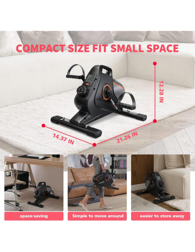 Bicicleta de Ejercicio Mini YOSUDA Bajo Escritorio 8 Niveles