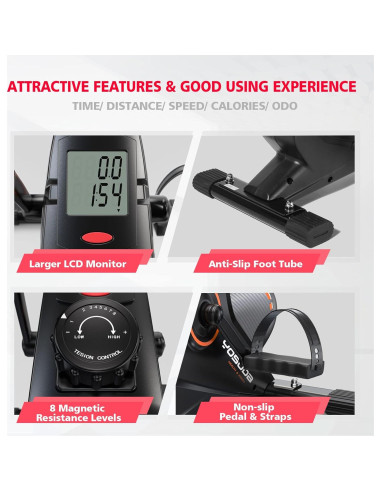 Bicicleta de Ejercicio Mini YOSUDA Bajo Escritorio 8 Niveles