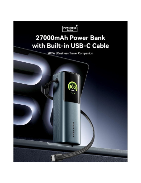 Cargador Portátil Vention 27000mAh 200W Carga Rápida USB-C