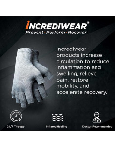 Guantes de Circulación Sin Dedos Incrediwear para Artritis - Grande 2