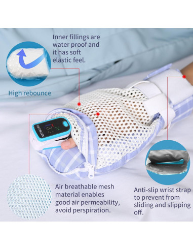 Guantes de Restricción Ehucon para Demencia - 2 Piezas, Transpirables y Lavables