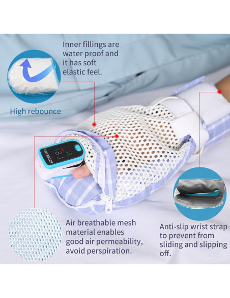 Guantes de Restricción Ehucon para Demencia - 2 Piezas, Transpirables y Lavables