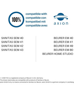 Electrodos TENS Axion - Juego de 4 Reutilizables 5x5cm 2