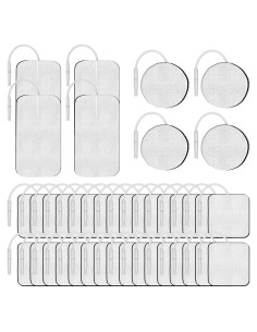 40 Almohadillas Electrodos TENS KRL.CARE Reutilizables 5.08x10.16cm