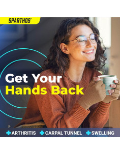 Guantes de Compresión para Artritis Sparthos - Beige Pequeño 2