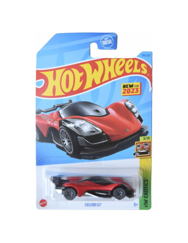 Auto a Escala Hot Wheels Celero GT Rojo Negro 1:64