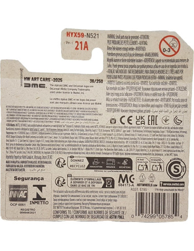 Hot Wheels DMC Delorean HW Art Cars 1:64 Turquesa Metálico