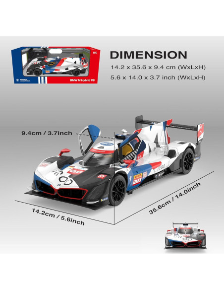 Coche RC BMW M Hybrid V8 1:14 Control Remoto Luces y Puertas