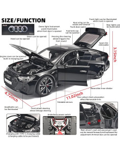 Coche a Escala 1:18 Audi RS7 RZAPE Control Remoto con Sonido 2