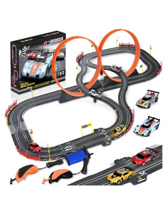 Pista de Carreras de Coches Slot RIANEAN 7.5m con 4 Coches