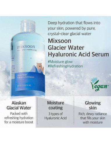 Set Dúo Piel de Vidrio Mixsoon - Esencia Frijol 50ml + Suero Ácido Hialurónico 100ml