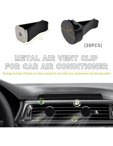 30 Clips de Metal para Ventilación de Aire de Coche Ohleats