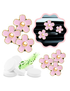 6 Clips Ambientadores de Coche Flor Margarita Zadin Rosa