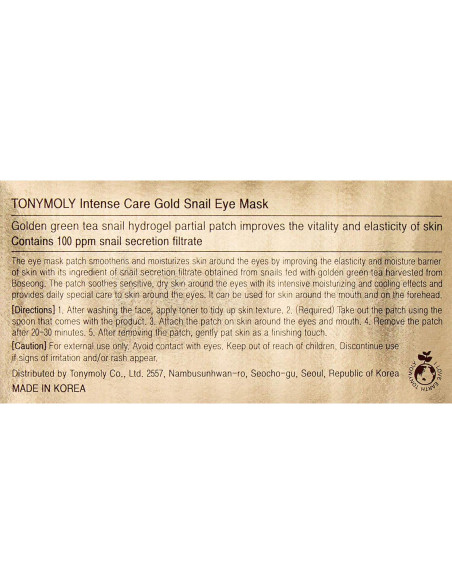 Máscara de Ojos TONYMOLY con Oro y Caracol 85 g