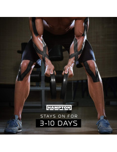 Cinta de Kinesiología Hampton Adams 135 pies Negra Hipoalergénica 2