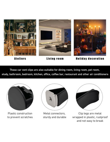 30 Clips de Metal para Ventilación de Aire de Coche Ohleats