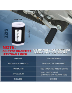 K-Shield 5 Piezas Protector de Zapatos para Motocicleta Negro 2