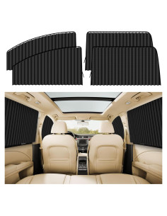 Cortinas Sombra de Ventana Lateral ZATOOTO 4 Pcs Negro