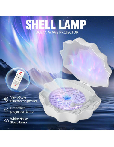 Proyector de Luz Oceánica Glacier Gift con Altavoz Bluetooth 10W