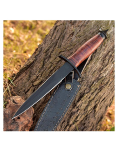 Daga Militar V42 Sykes Fairbairn AJSANITY con Funda de Cuero