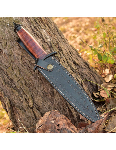 Daga Militar V42 Sykes Fairbairn AJSANITY con Funda de Cuero