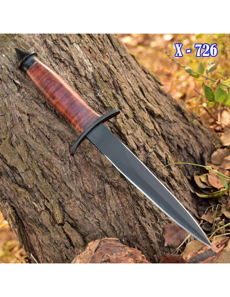 Daga Militar V42 Sykes Fairbairn AJSANITY con Funda de Cuero