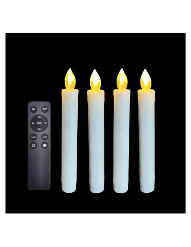 Velas LED de Candelabro Sin Llama Jingtech 18 cm con Control Remoto