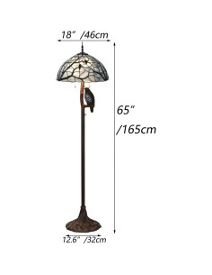 Lámpara de Pie BIEYE Cuervo en Rama 165 cm Vidrio Tiffany 2