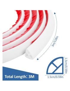 Moldura Cuarterona Flexible DADERXY 3m para Piso Blanco 2