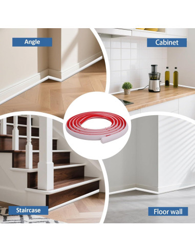 Moldura Cuarterona Flexible DADERXY 3m para Piso Blanco