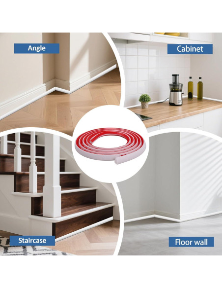 Moldura Cuarterona Flexible DADERXY 3m para Piso Blanco