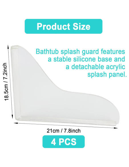 4 Protectores de Salpicaduras Acrílico SPNKMJUJ 19.81x18.29cm