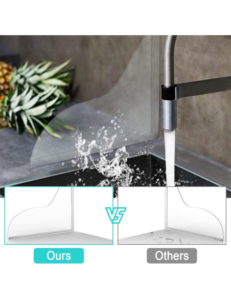 4 Protectores de Salpicaduras Acrílico SPNKMJUJ 19.81x18.29cm