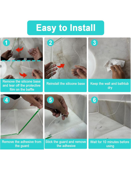 4 Protectores de Salpicaduras Acrílico SPNKMJUJ 19.81x18.29cm