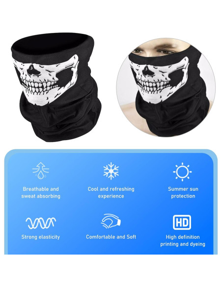 Tubo de Cuello DYEKNEE 3 PCS Calavera Negro Transpirable